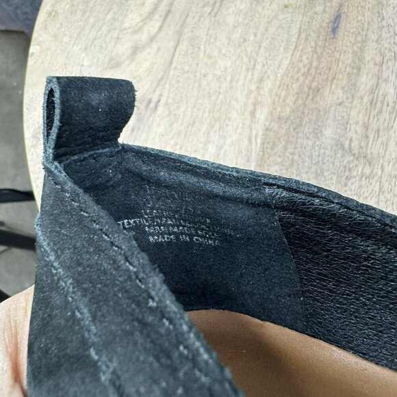 Lucky Brand Womens Black Suede Ankle Booties Size 6.5 / 37 With Stacked Heel - Picture 7 of 8